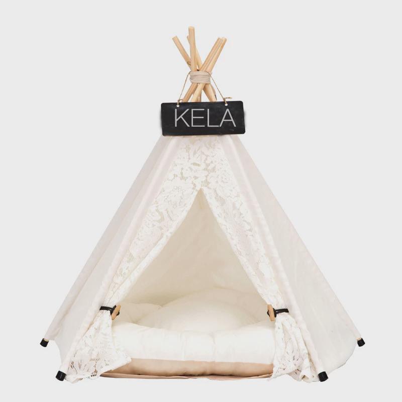 可尔拉宠物帐篷宠物帆布蕾丝宠物窝狗窝可拆洗垫宠物用品