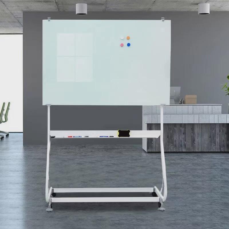钢化玻璃白板写字板支架式移动可办公室会议补习黑板磁性白板玻璃