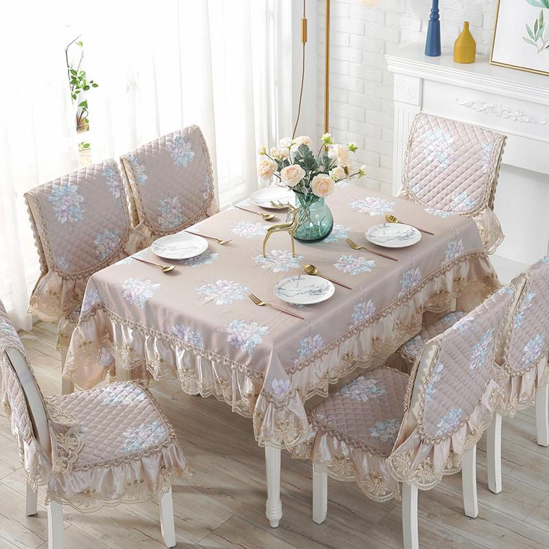 餐桌椅子套罩奢华欧式现代简约家用长方形布艺餐椅垫套装茶几桌布
