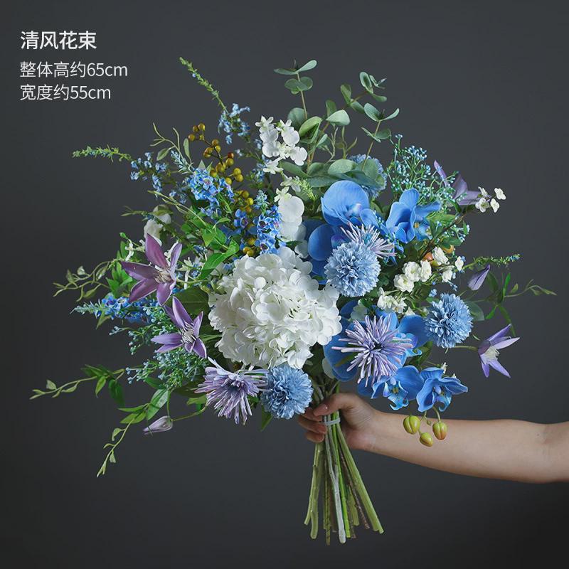 仿生绣球花玫瑰花花干花花束绢花室内客厅摆件摆设插花假花艺