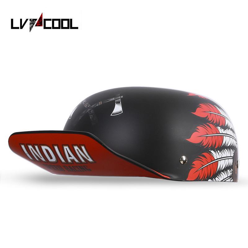 热销源头厂家时尚潮流复古金铲盔机车半盔个性安全帽棒球鸭舌礼帽