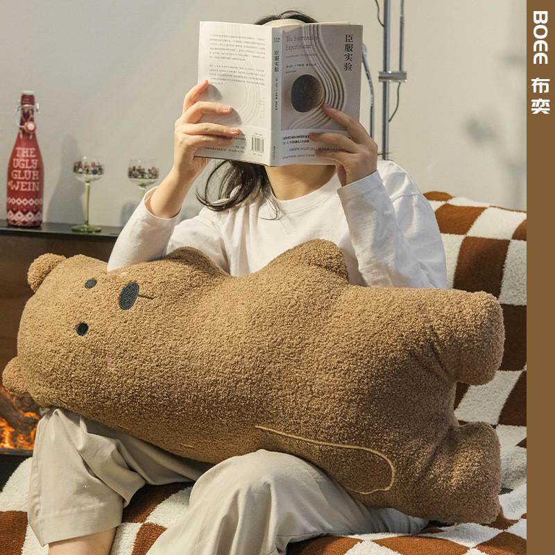 厂家直销泰迪绒大熊抱枕创意沙发床头靠垫毛绒绣花含芯枕异形抱枕