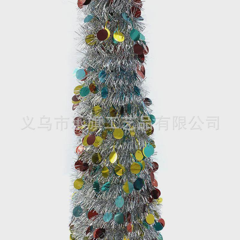 片1.8/2.1m银色pet彩色圆热销宝塔型可伸缩折叠弹出式圣诞树
