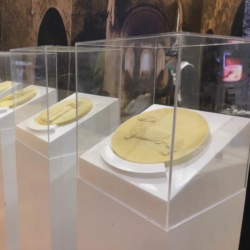 木制烤漆展台展示台橱窗地台定制烤漆展柜产品展示柜直播展台台子
