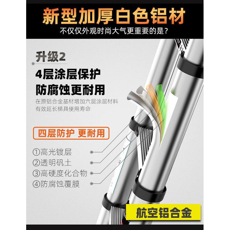 SI6K多功能伸缩梯子人字梯直梯铝钢合金特粗加厚便携工程木工梯阁