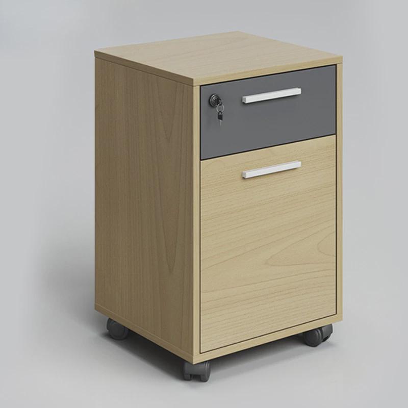 办公家具落地移动柜带锁板式资料柜文件柜储物矮柜活动柜子