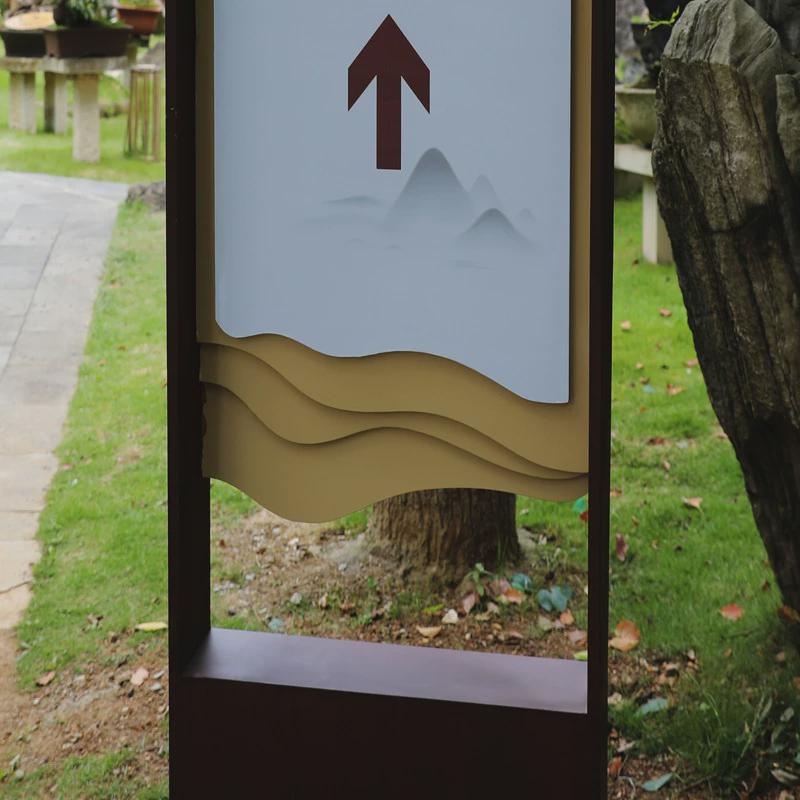 黄果树大瀑布指引户外浮雕工艺不锈钢烤漆焊接指示牌道路景区导牌