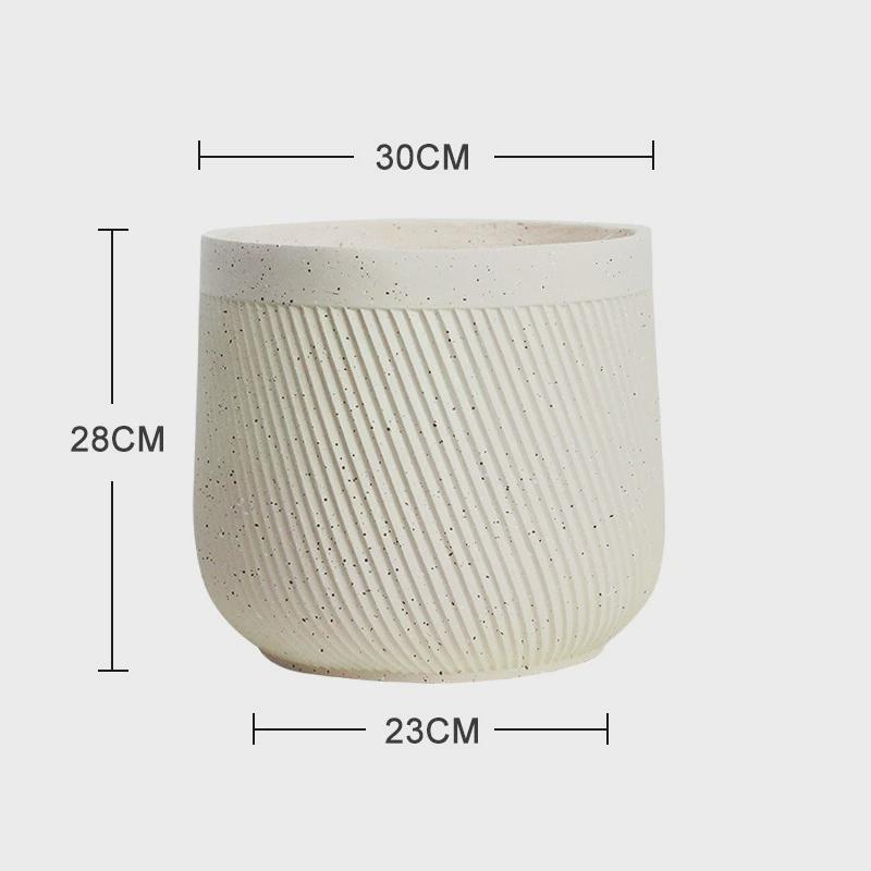北欧简约绿植大口径大肚琴叶榕阳台家居陶瓷氧化镁客厅落地大花盆