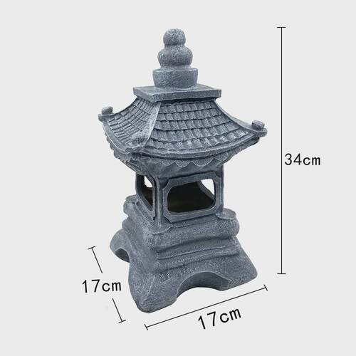 户外太阳能日式石塔宫灯花园庭院装饰别墅摆件复古禅意景观灯