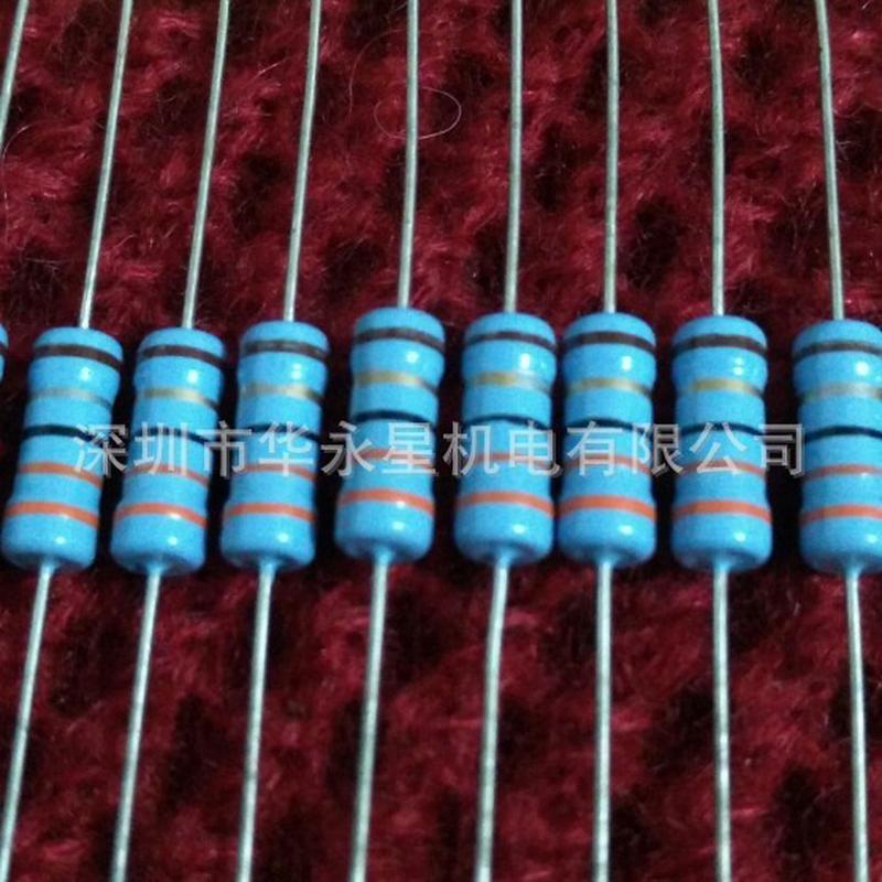 直销插件色环电阻器电阻器金属膜，1/8w1/4w1/2w1w2w3w5ws