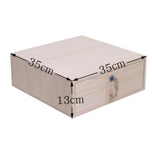 批发带锁收纳盒抽屉式 实木家用桌面大容量正方形单层储盒柜子钱箱