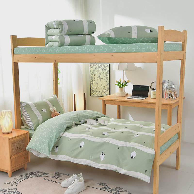 定制学生宿舍六件套全棉棉花被褥单人三件套单位员工宿舍床品套批