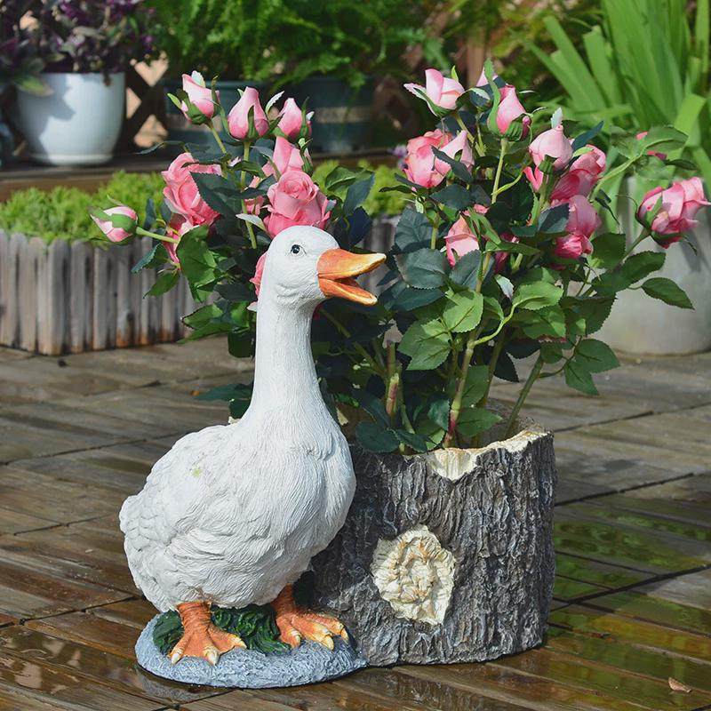 晓院花园树脂鸭子仿真动物庭院花园风流水池鱼塘庭院摆件装饰品,鲜花速递/花卉仿真/绿植园艺,花盆,淘宝优惠券,粉丝福利购,淘宝优惠卷