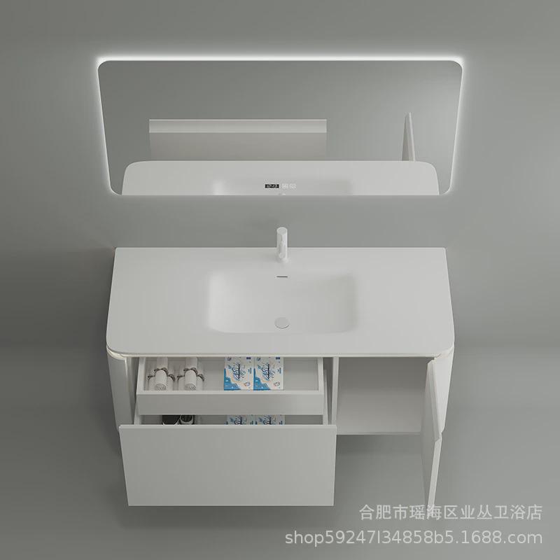 定制现代简约可洗手耐一体盆智能浴室柜组合卫生间丽洗脸洗漱台盆