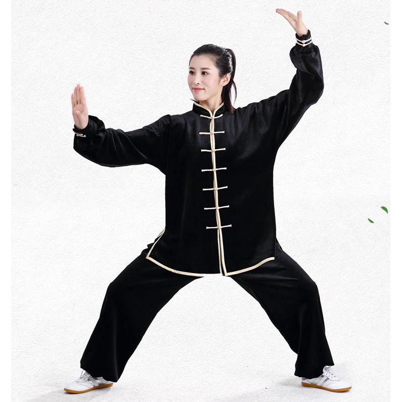 练功极双层加绒加厚南韩绒太极服金丝绒秋冬男太极拳宏裤女不倒绒