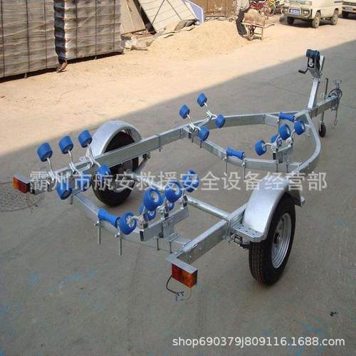 防汛车架冲锋舟皮划艇运输架铝合金船用拖车架大型多用途运水域