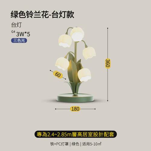2024新款铃兰花台灯ins风少女法式田园简约装饰豪华灯花朵氛围灯