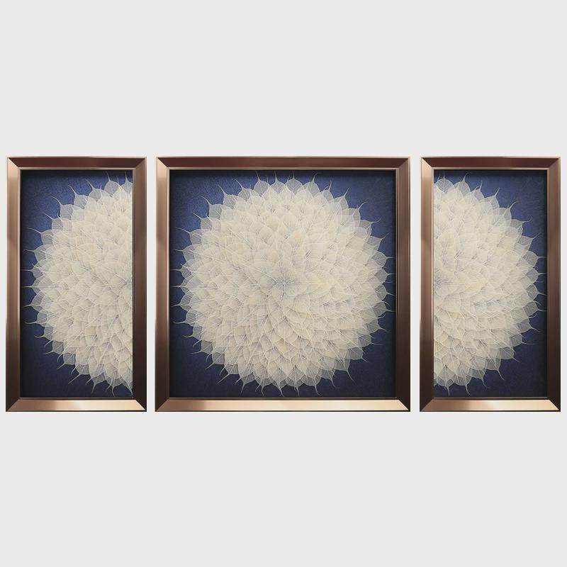 zb6m瑞挂画立体实物画《菩提树叶》新中式禅意手工杰别墅客厅三