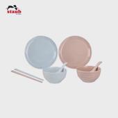 2eie组合情侣2人食套装 饭碗盘筷勺陶瓷餐具多巴胺大碗小碗无