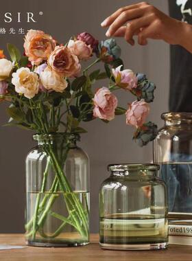 热销现代花瓶摆件典雅客厅桌面家居水培插花干花器摆设装饰品玻璃