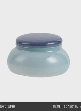 创意北欧现代样板房双色玻璃装饰罐家居客厅酒柜设计感桌面小摆件