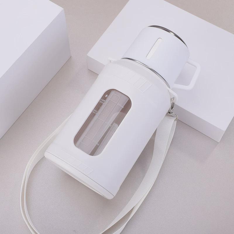 超大号大容量耐高温防摔男士玻璃杯2000ml茶水分离泡茶水杯子带盖