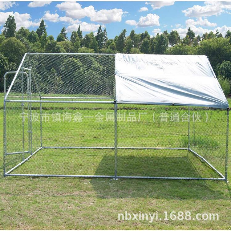 鸡舍跑笼镀锌鸡息架镀锌鸡棚户外大型家禽鸡防晒带顶防水鸡爬梯