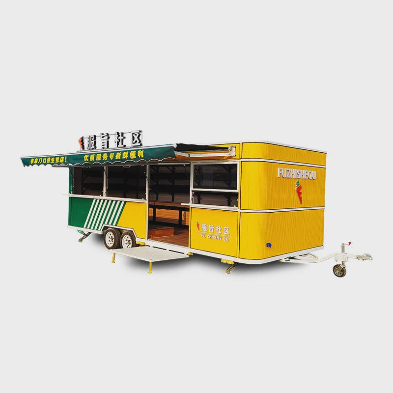 景区固定营地露营车无动力旅行电动餐车多功能拖挂牵引式移动房车