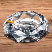 车载八角玻璃烟灰缸工艺品烟灰缸 个性 创意家用高档水晶批发 欧式