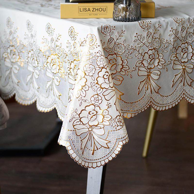 0fe9桌布日系pvc餐桌布防水防油免洗桌垫蕾丝长方形塑料茶几桌布