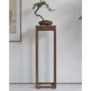 老榆木全实木花几新中式禅意花架可移动木质盆景置物架厂家直销