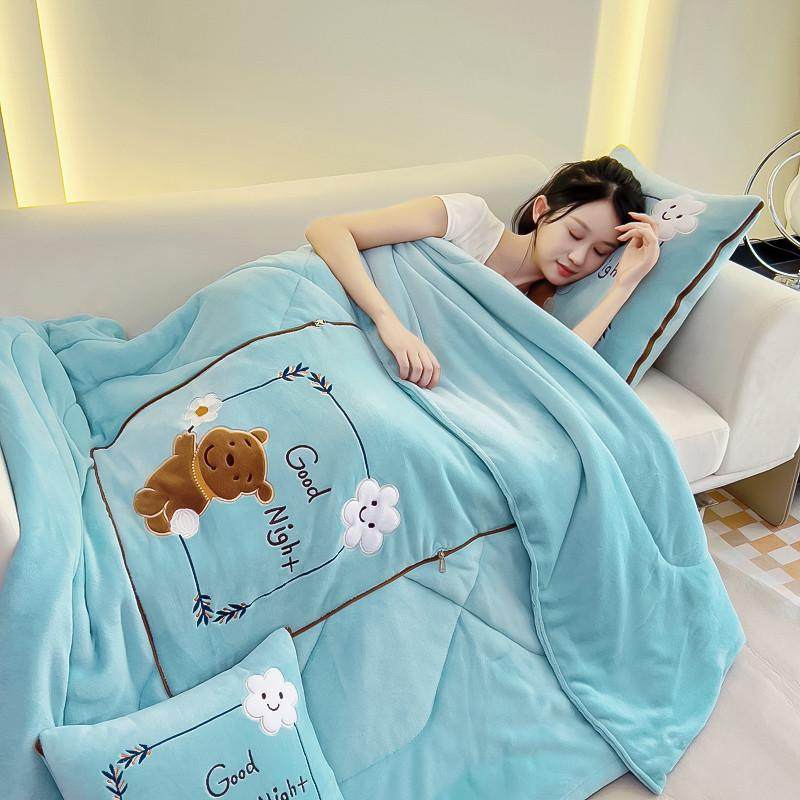 2025冬季加厚保暖抱枕被两用毯子办公室午睡汽车载枕二一,居家布艺,抱枕被,淘宝优惠券,粉丝福利购,淘宝优惠卷