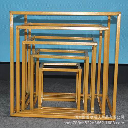 婚礼道具铁艺方框几何路引森系婚庆花摆件迎宾区装饰婚庆几何路引