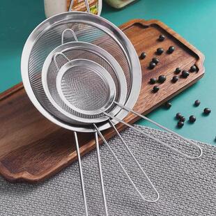 不锈钢宽边尖耳油格面条豆浆捞果汁火锅漏勺厨房笊篱面粉筛滤冰隔