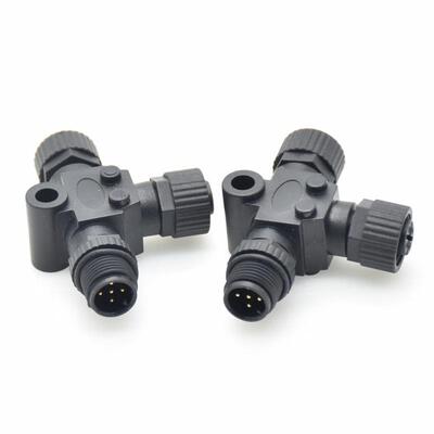 m12防水连接器nmea2000转接头t型船舶can插总线塑胶四通航现场m12