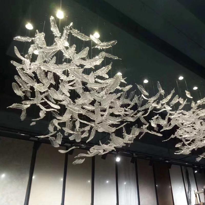 非标翅膀灯具定制酒店工程吊灯会所大堂大型别墅美容院包设计灯具