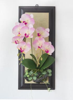 2eie餐厅酒吧民宿立体装饰花蝴蝶兰墙壁壁饰壁挂画假花塑料花