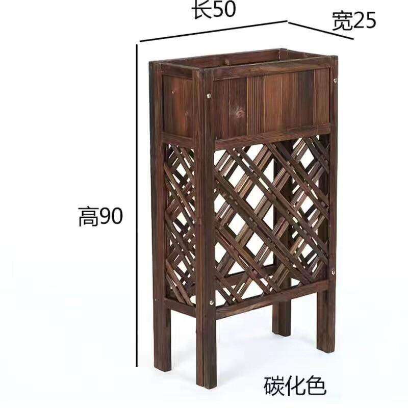 隔断花架户外花槽餐厅网格花箱碳化木栅栏饭店装饰防腐实木花盆架
