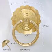 厂家定制中式 古典福字铜庭院门木门把手仿古拉环四合院大门铜拉手