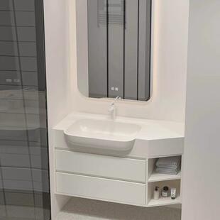 吊柜可丽耐一体盆浴室柜组合现代简约浴室柜组合定制卫生间洗漱台