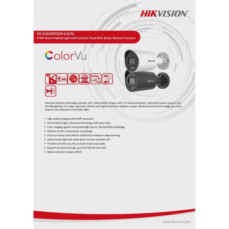 对讲英文机海外版ds-2cd2087g2h-liu-sl8mp双光全彩语音海康报警