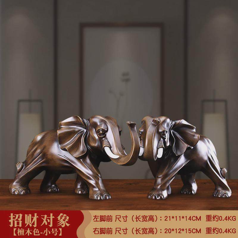 中式大象摆件装饰品摆件客厅酒柜电视柜家居树脂工艺品乔迁礼品