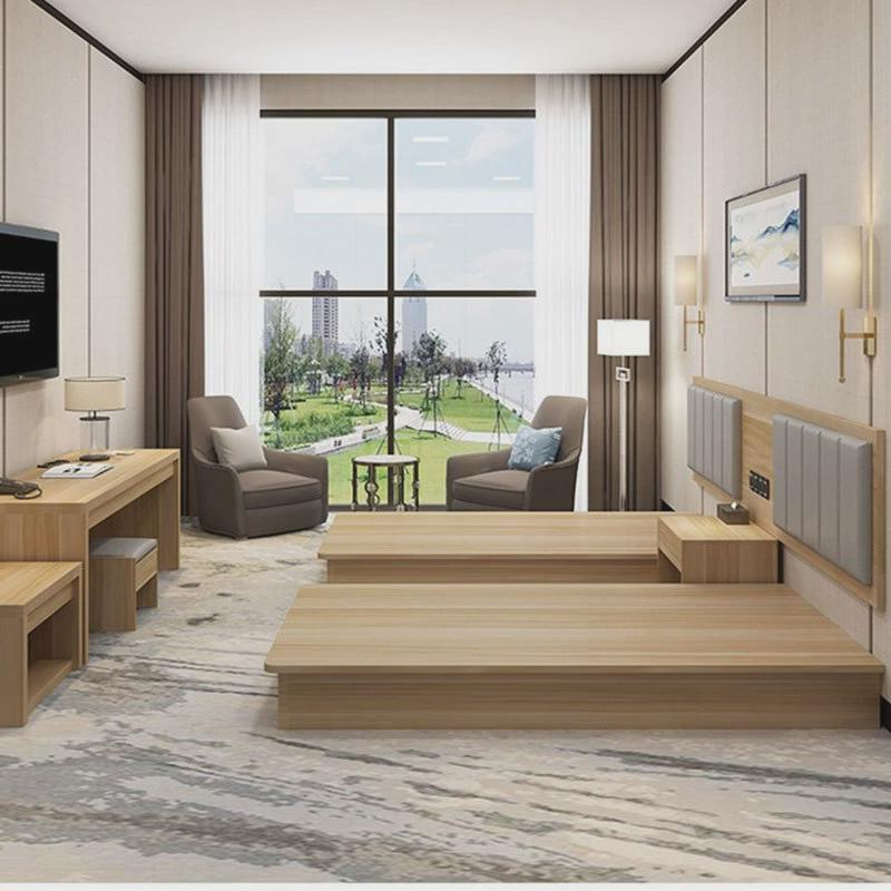 酒店家具标间全套五星级双旅馆客房大床公寓宾馆床专用民宿床