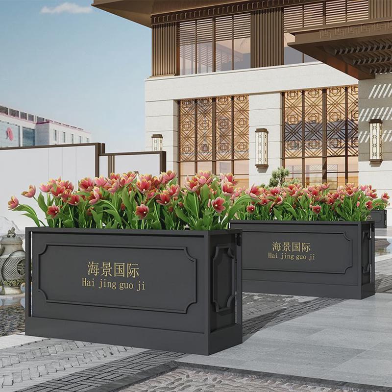 户外铁艺花箱不锈钢池组合商业广场树花箱售楼部花槽花盆室内花钵