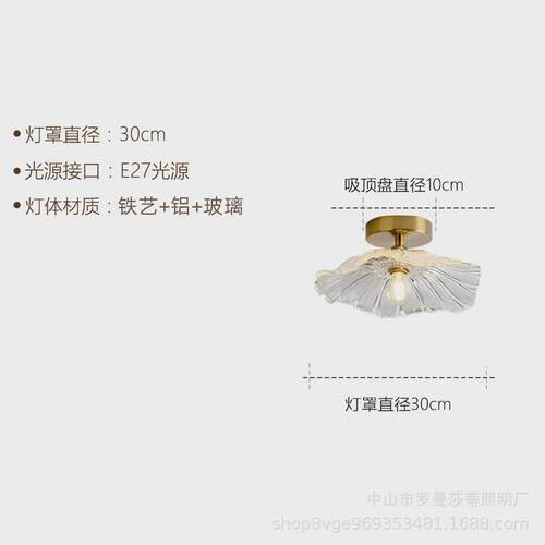 网红过道吸顶灯爆款阳台花型入户玄关衣帽间走廊水晶玻璃灯具