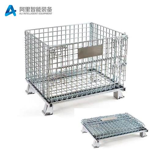 铁框1200*1000*900网格100*100折叠式仓储笼折叠式物流台车