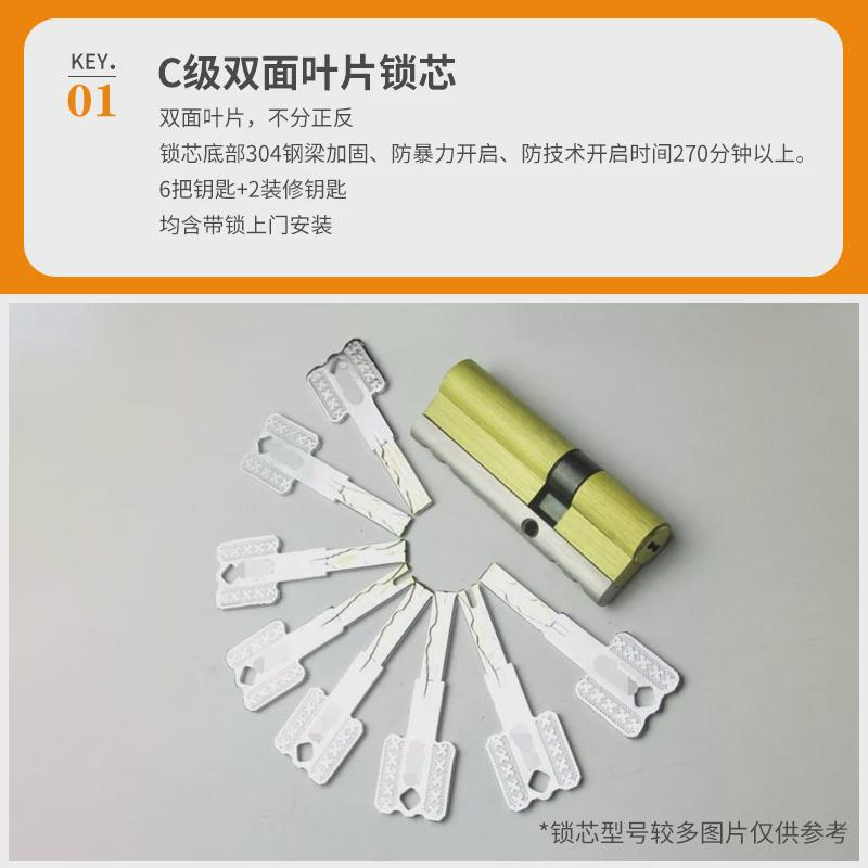 广州换上门防盗门锁芯家用通用型超c级入户门修锁体把手安装服务