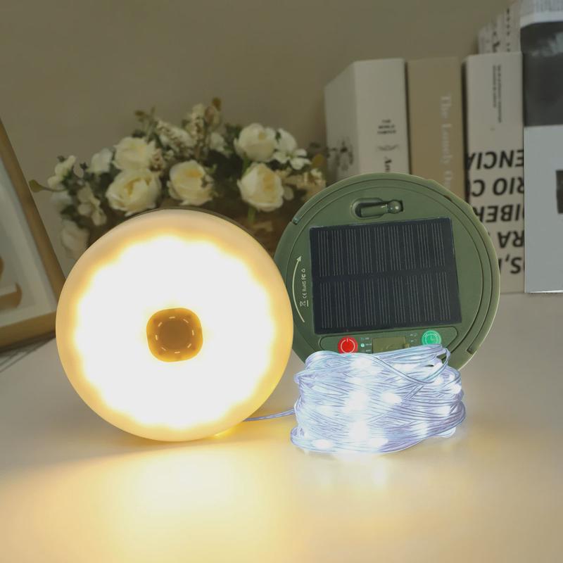 新款小号太阳能户外照明露营灯野营收纳卷尺灯串帐篷应急氛围灯