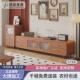 全实木中古风电视柜现代简约客厅家用收纳储物柜一体组合落地地柜