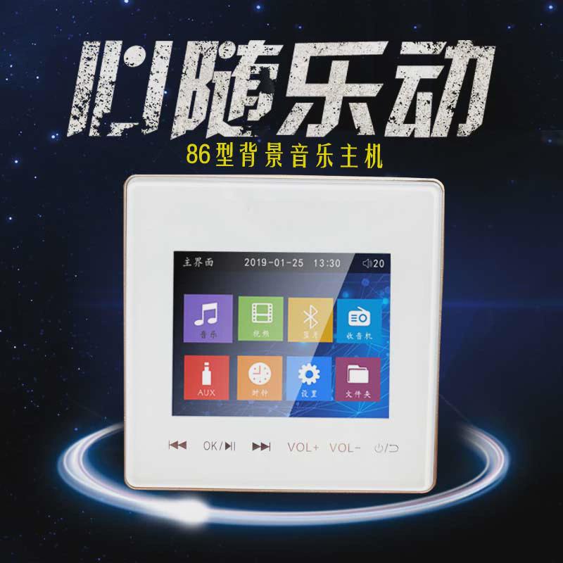 酒店家庭智能背景音乐功放主机内存蓝牙播放控制器86型嵌入式